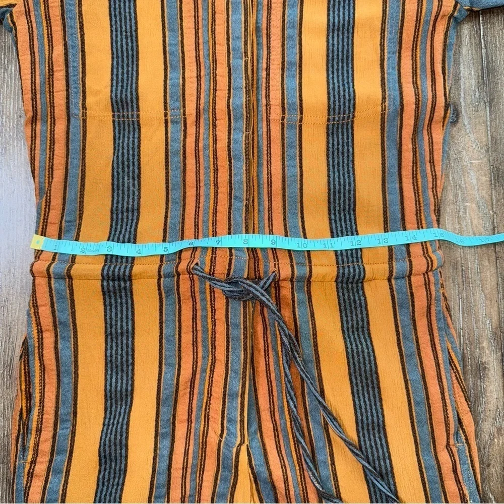 James Perse Short Vintage Jumpsuit Striped Romper Cotton